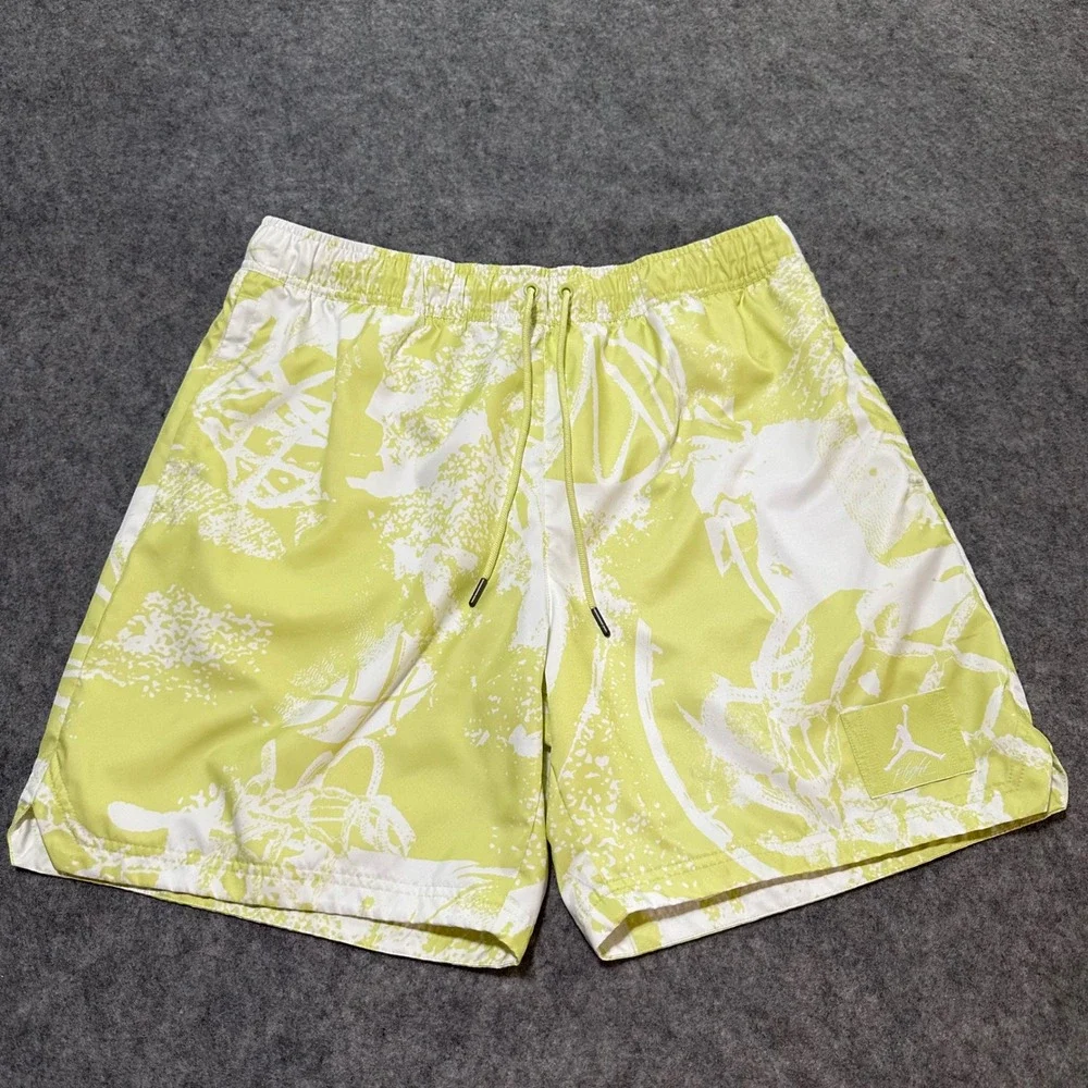Jordan Flight Poolside Shorts Mens L Limelight Beach Streetwear Basketball